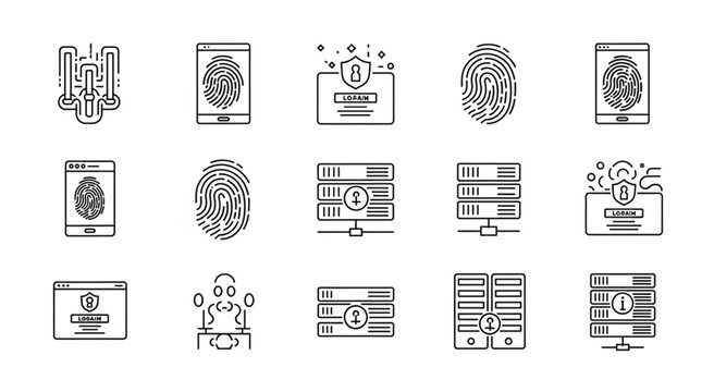 Illustrations of various computer and technology icons with brains and circuits