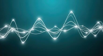 Fototapeta premium Abstract digital sound wave or equalizer background with glowing light lines