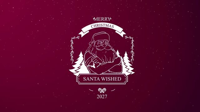 Merry Christmas greeting message in English on a gradient background, snowflakes. Elegant animated holiday season social post digital card