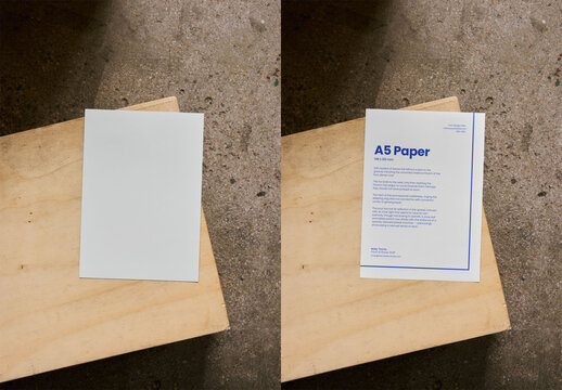 Mockup Of Customizable A5 Paper