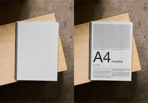 Mockup Of Customized A4 Notebook