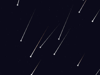 Streaking Meteors Space Cosmic Night Design © iushakovsky