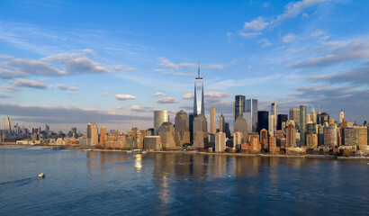 Obraz premium New York Manhattan aerial view in NYC. Iconic skyscrapers of New York City. New York City skyline. New York skyline panorama.