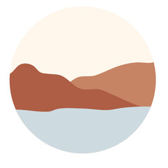 Fototapeta premium Modern abstract landscape illustration with artistic shapes and a harmonious composition