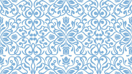 Blue Damask Pattern: Intricate Seamless Wallpaper Design. © bohey