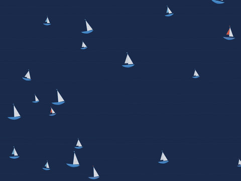 Playful Sailboats Ocean Summer Background