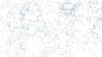 Abstract grunge halftone overlay texture featuring faded blue dot gradients. Creative retro screen printing pattern backdrop layout, ideal for modern urban street art design assets. © dirtyfellas