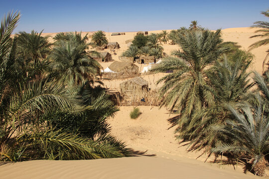 Small village of Tawareg in Sahara desert, Mauritania, West Africa