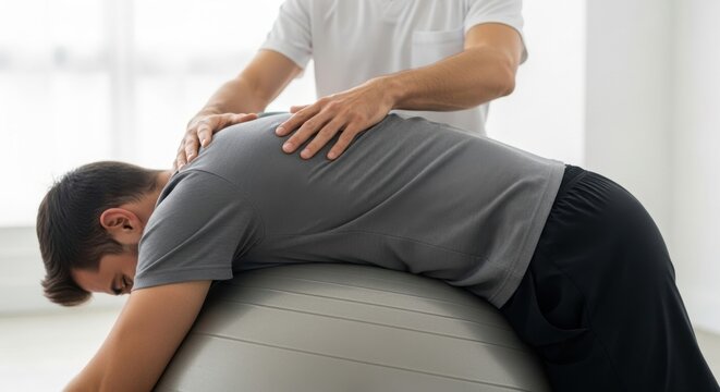 Physical therapy using a stability ball