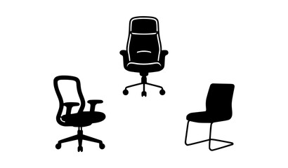 Obraz premium Premium Office Chair Vector Icons Set for Business Workspace and Interior Design