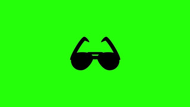Beautiful 4K video of cool dark rock sunglasses shading eyewear gear bouncing fluidly. Lively popup asset ideal for rockstar look fashion brand lifestyle.
