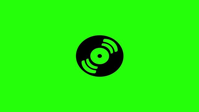 4K video clip featuring a classic circular retro gramophone vinyl record disc plate bouncing. Creative popup asset for club DJ turntable music production store.