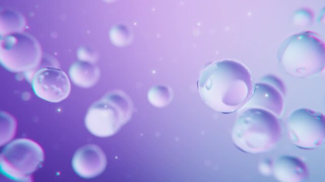 Dreamy purple bubble dynamic background plays in a loop
