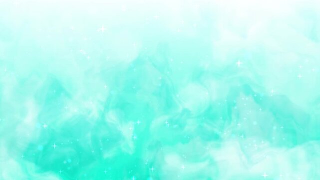 ソーダ水色のキラキラしたメルヘンアニメーション動画