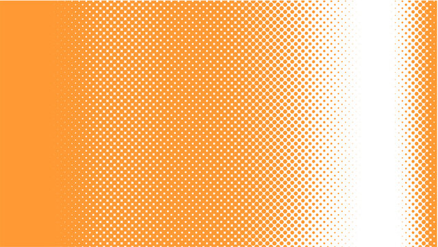 Textured grunge halftone overlay background with vibrant orange dot gradients. Creative retro screen printing pattern backdrop layout, ideal for colorful contemporary urban art designs.