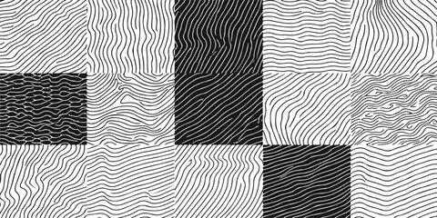 Black and white seamless fabric pattern design with vintage texture, floral ornament and decorative wallpaper style illustration backdrop © imoboy