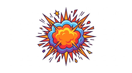 Comic Book Style Explosion Burst Effect. © nendi