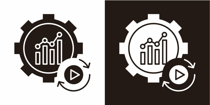 Automated Trading  Icon White Glyph Style Collection