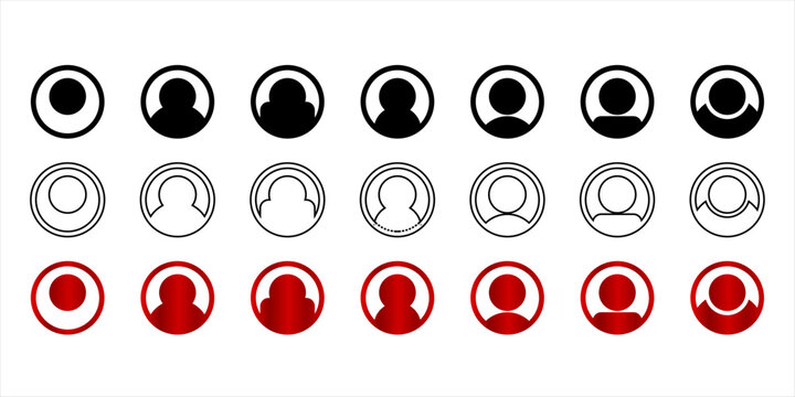Set of User Profile Avatar Icons Collection for Mobile Apps, Social Media, Website Interface, Dashboard and UI Design