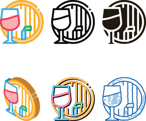 Fototapeta premium wine barrel icon vector. wine barrel sign. color symbol set