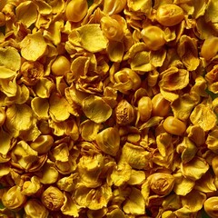 Obraz premium Crisp Golden Dehydrated Corn Kernels Chips Full Frame Texture, Perfect for Cooking and Snacks