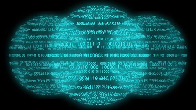 Filmato. Illustrazione 3D. Sfondo mondo digitale. Sequenza di zero e uno concetto di connessione globale tra persone, social network, e dispositivi informatici