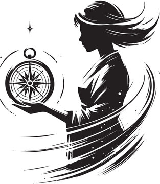 Navigating fate a woman's compass to a luminous and unknown futu