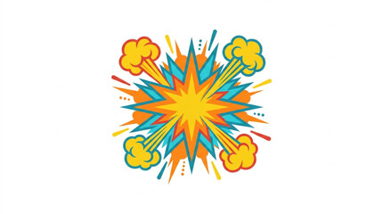 Explosion Comic Book Style Graphic Element. © riki
