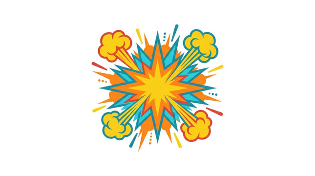 Explosion Comic Book Style Graphic Element.