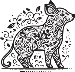 Obraz premium Creative Tattoo Design in Black and White Detailed Line Art Illustration