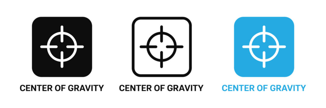 Center of gravity icon set with crosshair symbol vector illustration