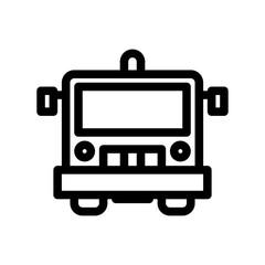 Fototapeta premium Bus Front View Line Icon for Public Transportation and Travel