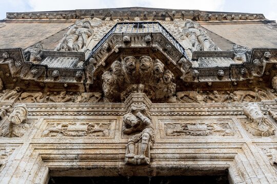 Facade of the Museo Casa Montejo, Merida, Yucatan, Mexico