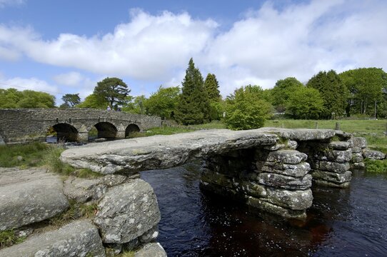 Clapper Bridge Postbridge Dartmoor National Park Devon England