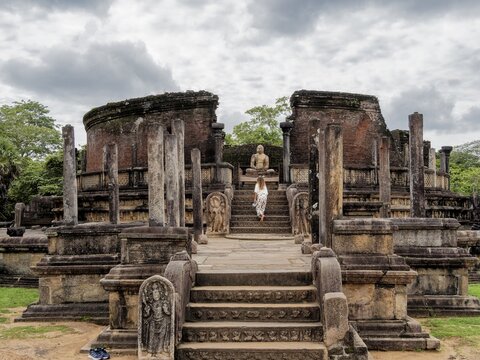 Round temple in Polonnaruwa, Sri Lanka