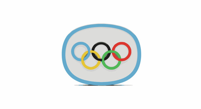 Five interlocking colorful rings symbol for sports competition