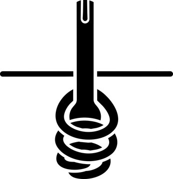 Industrial drilling tool silhouette icon for underground construction and mining project.