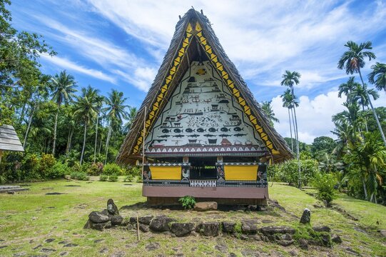 Oldest Bai of Palau, a house for the village chiefs, Babeldaob, Palau