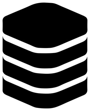 Solid black filled icon of data dictionary glossary representing database concept