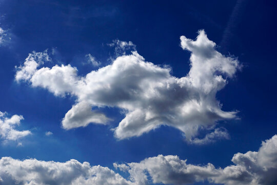 Germany, North Rhine-Westphalia, Cloud formation in form of a dog