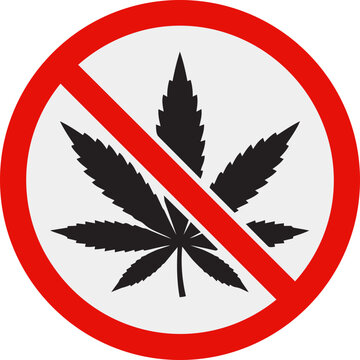 No Cannabis Allowed Sign Icon &ndash; Prohibited Marijuana Symbol