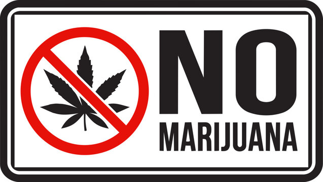 No Cannabis Allowed Sign Icon &ndash; Prohibited Marijuana Symbol