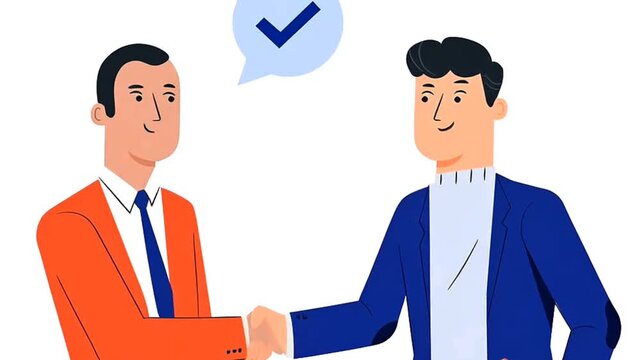 Consept of agreement in work two businessman holding hands 
