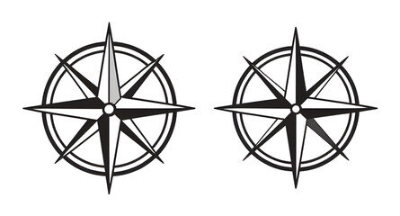 Obraz premium mapcompass, compass, compassrose, directions, navigation, north, south, east, west, orientation, map, travel, guide, blackandwhite, vector, icon, illustration
