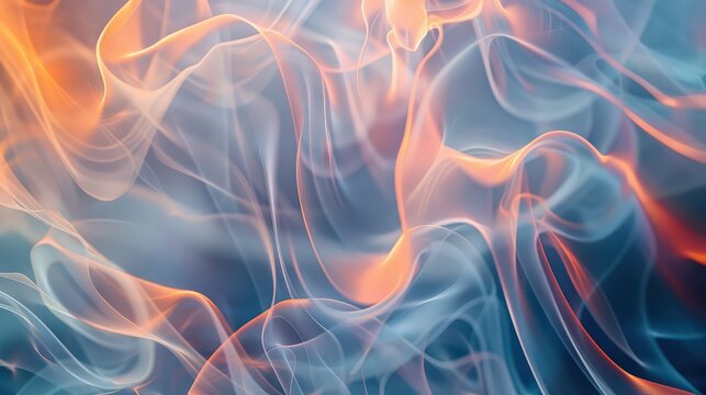 Ethereal smoke and vapor forms abstract shapes with warm glow