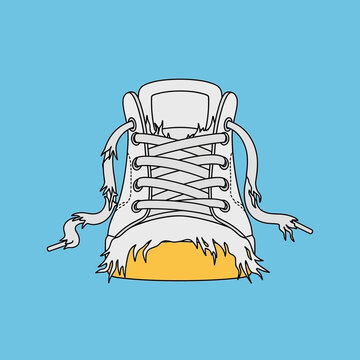 White Sneaker with Yellow Sole.