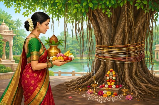 Traditional Vat Pournima and Vat Savitri Vrat Festive Rituals