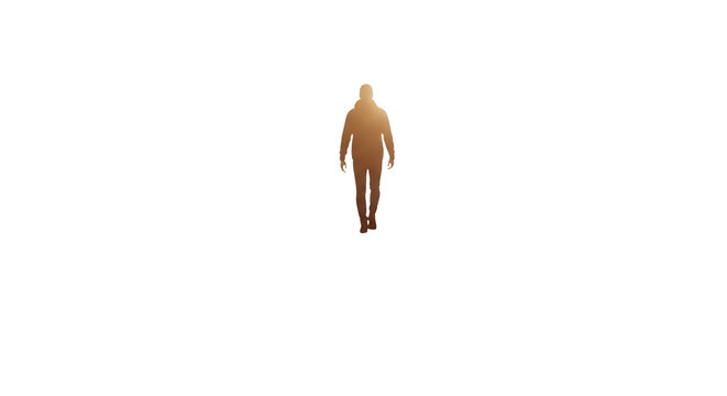 Man walking alone in distance.