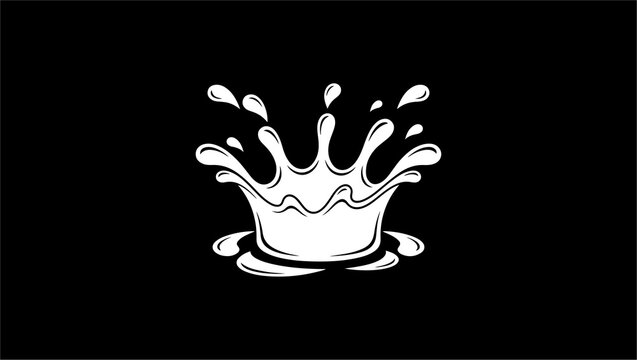 para goblet en todos, milk splash crown, Splash Crown Logo vectors, Milk Splash Crown Concept. Vector Illustration. stock illustration, crown symbol, vector, design, illustration, water, black, tech, 