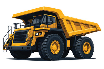 Yellow mining dump truck, heavy industry vehicle, construction equipment, large dump truck © Julakha